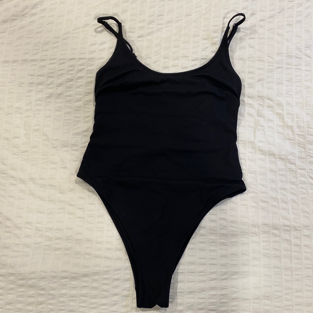 Black one piece swimsuit
